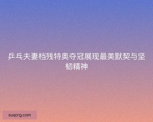 乒乓夫妻档残特奥夺冠展现最美默契与坚韧精神